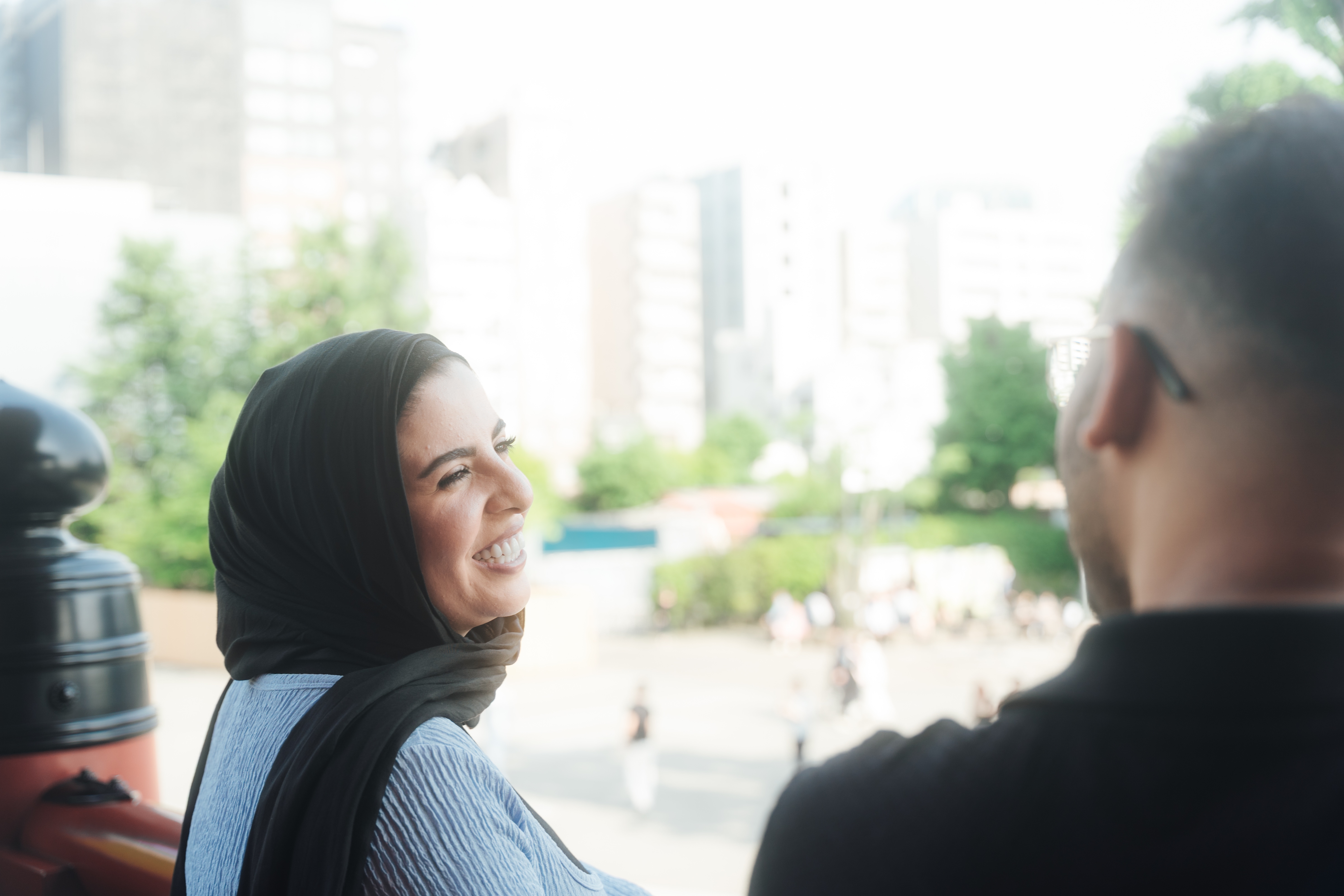 Candid moment of genuine laughter - natural couple photography